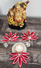 Shubh-Labh Mandir Hanging with T Light: Diwali Decoration, Indian Wedding Decor - 3 Pcs Set