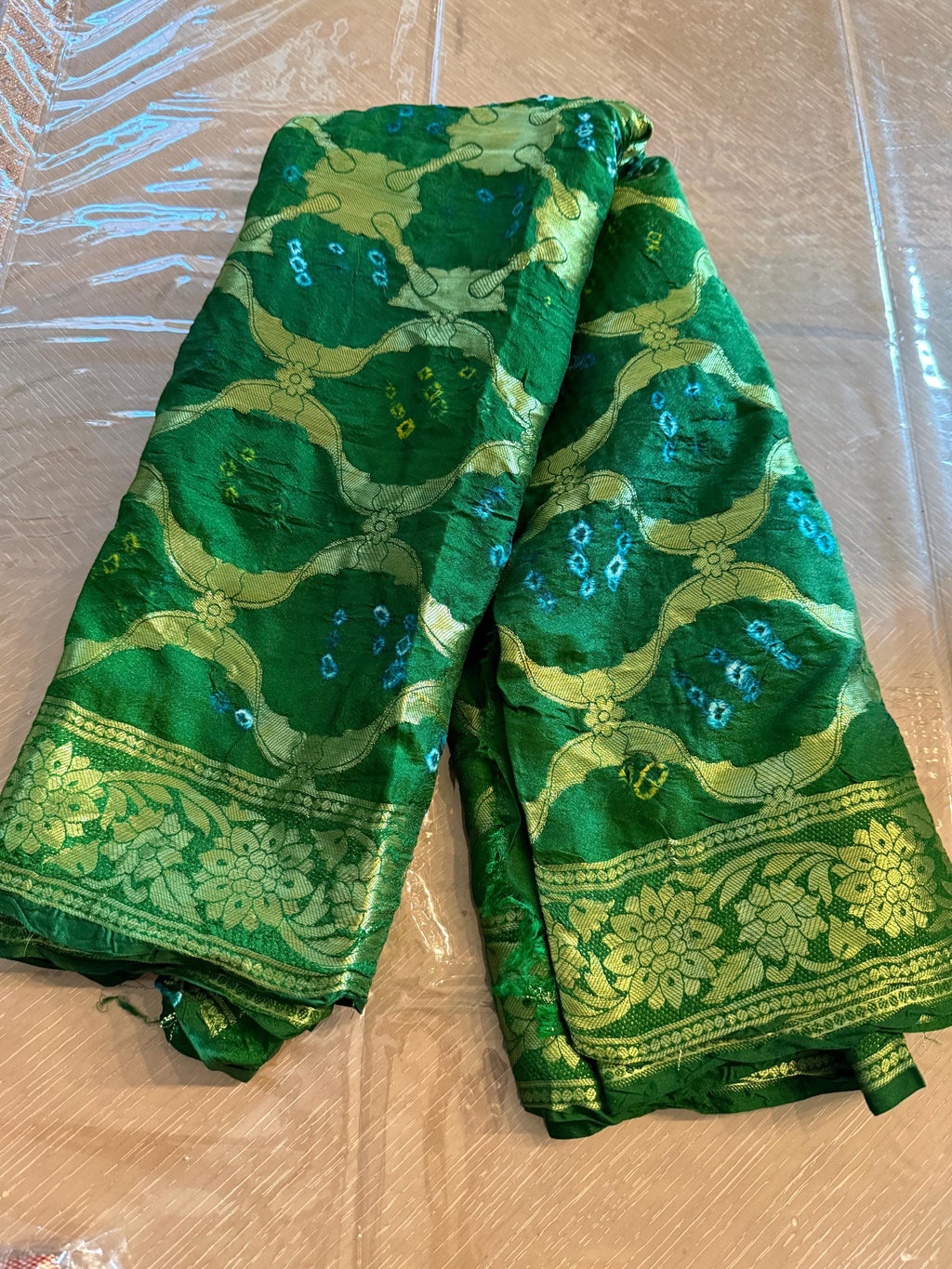 Hand Printed Jacquard Silk Dupatta: Banarsi Print Wedding Favor