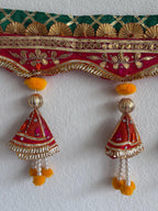 Handmade Indian Toran: Gotta work Pearl Door Hanging, Traditional Decor (40x10) inch)