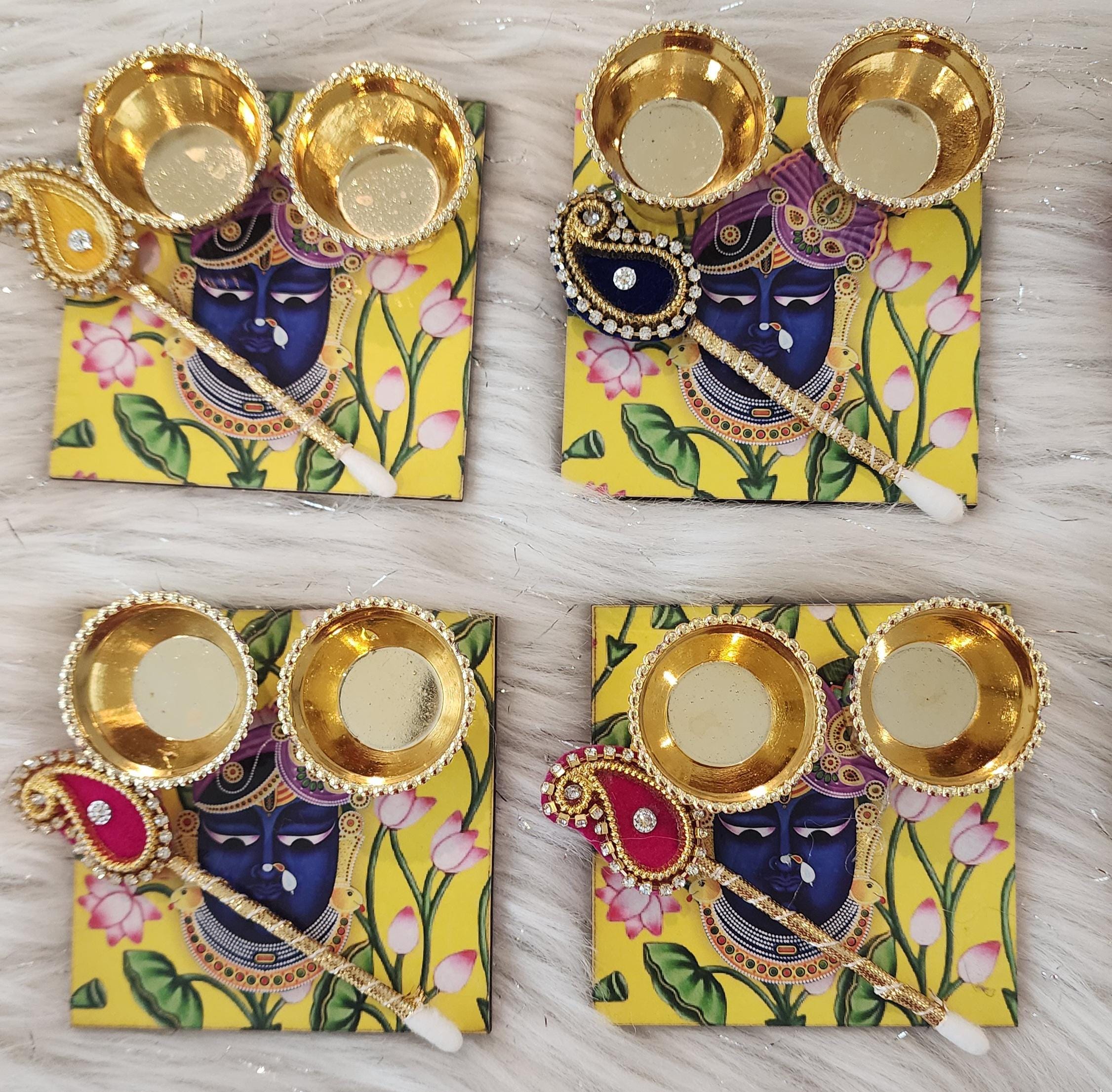 Handcrafted Shreenath ji Haldi Kumkum Holder: Pooja Return Gift