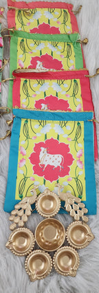 Metal Urli with Diyas: Diwali Housewarming Return Gift