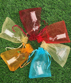 German Silver Tulsi Plant with organza Potli Bag: Diwali Pooja Gift.