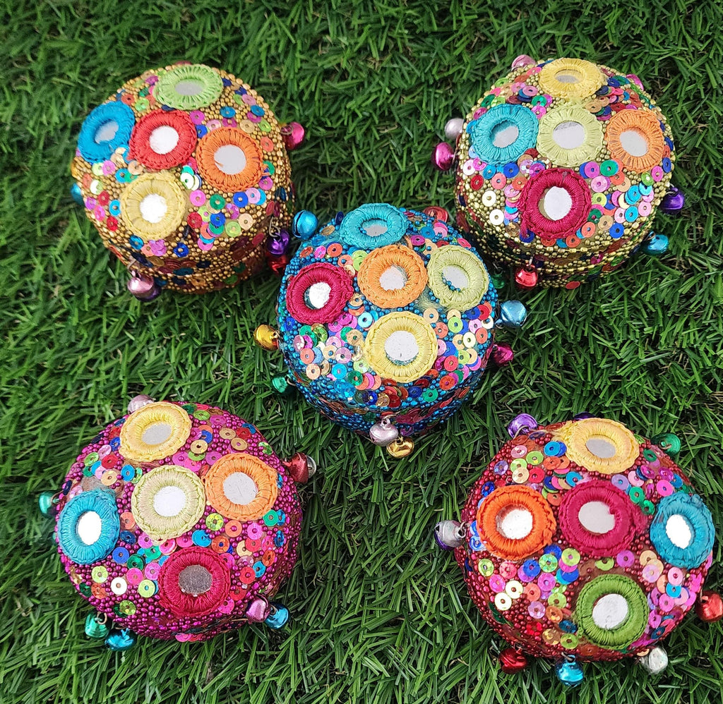 Haldi Kumkum Holder Set: Handcrafted Beaded Wedding Favor Boxes