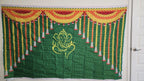 Lord Ganpati Pooja Backdrop Cloth: Traditional Housewarming Decor (8ft x 5ft).
