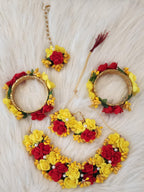 Handmade Floral Jewelry Set: Haldi Mehandi Indian Wedding