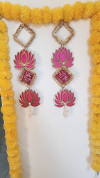 Lotus Shubh-Labh Hanging: Traditional Diwali Wedding Decor, 16 inches