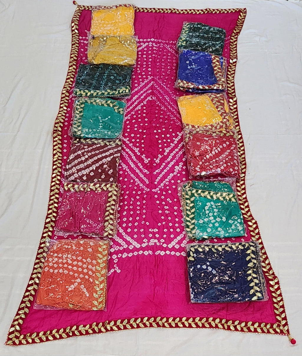 Bandhej Dupatta: Velvet Lace, Art Silk, Rajasthani Wedding Favor