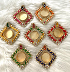 Kundan Tea Light Holder Wedding Favors: Diwali Pooja Candle Holders.