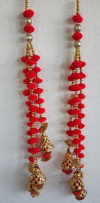 Pom Pom Garland with Gold Bells: Indian Wedding Mehndi Diwali Decor