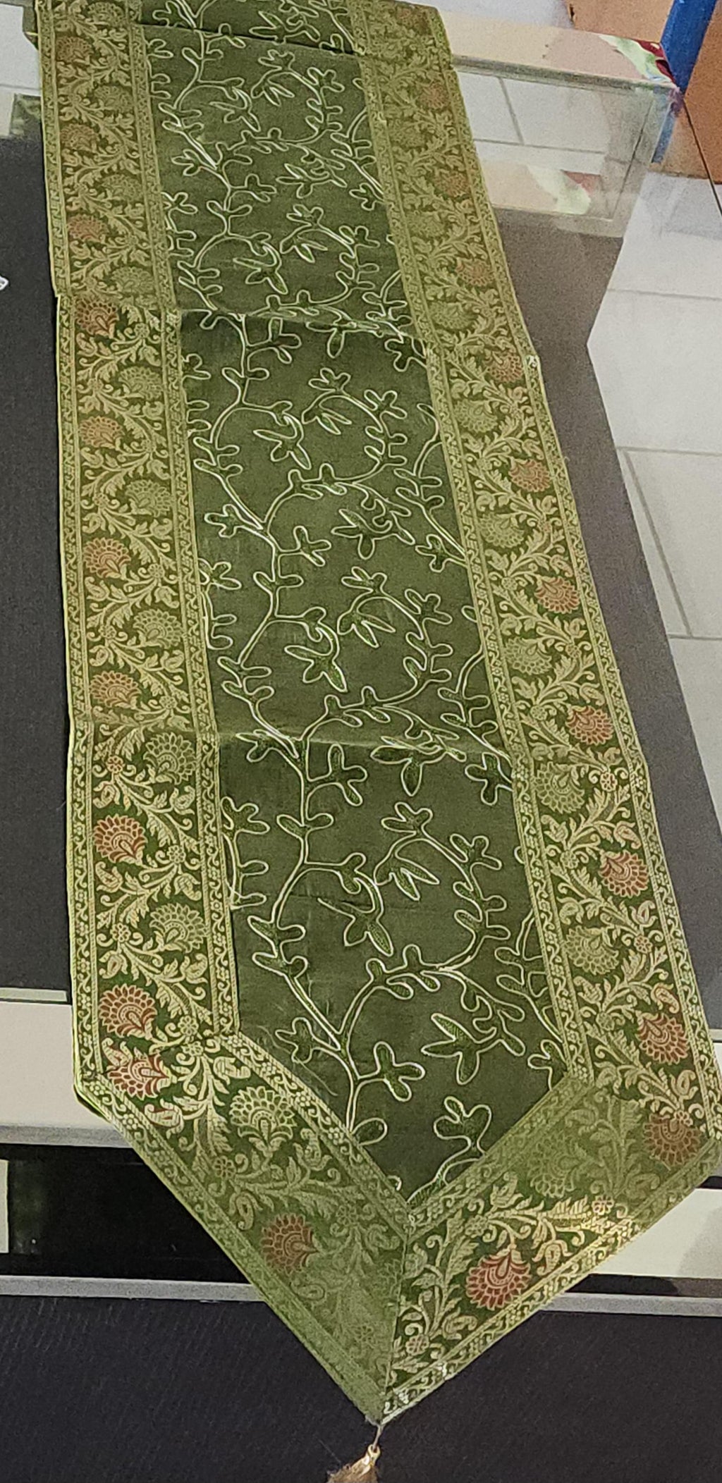 Silk Cheesecloth Table Runner: Bohemian Dining Decor - 14x70