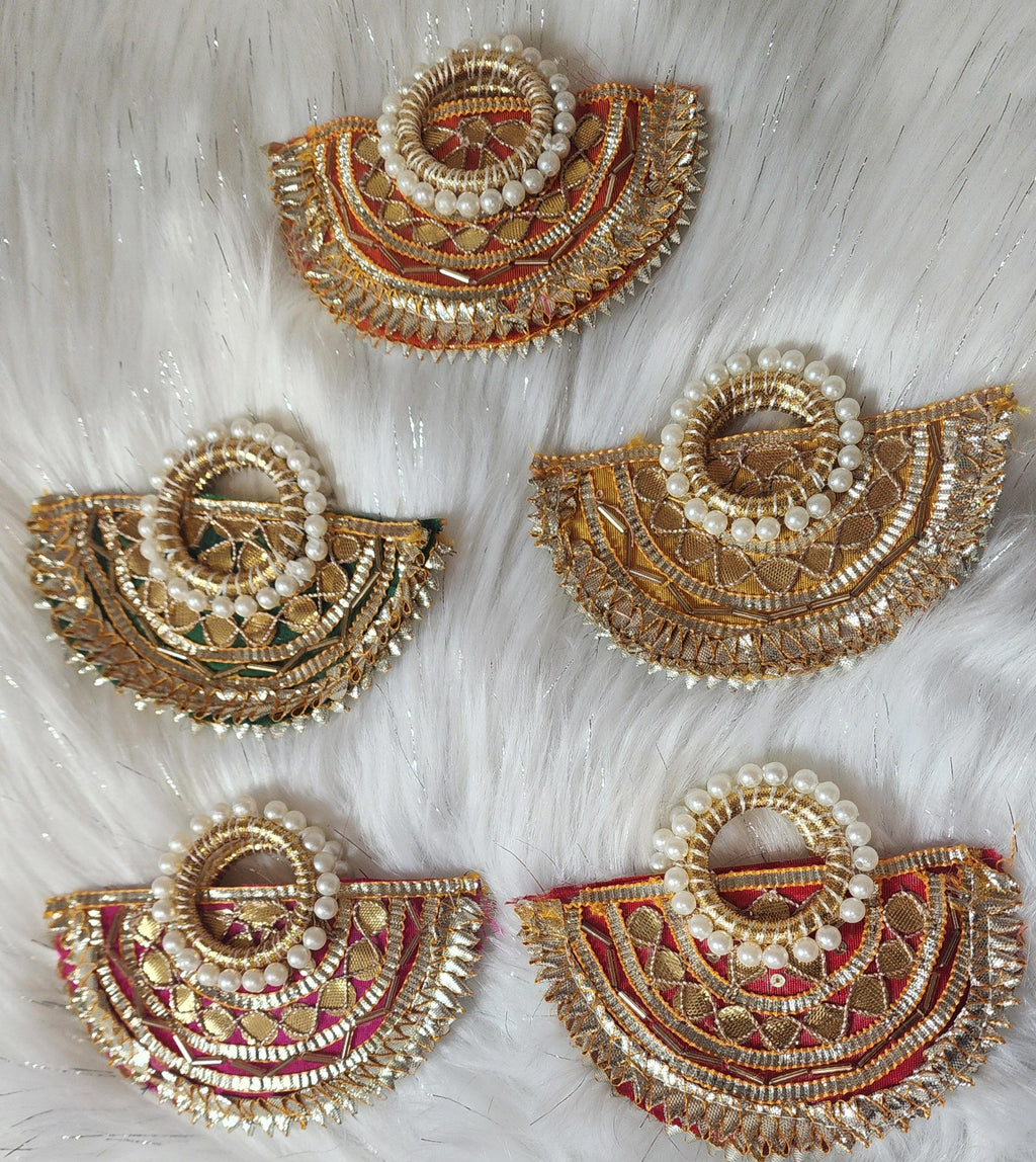 Handcrafted Lotus Coin Pouch: Colorful Gotta Patti Jewelry Gift