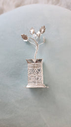 German Silver Tulsi Plant with organza Potli Bag: Diwali Pooja Gift.