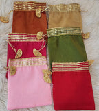 Embroidered Silk Potli Bags: Indian Wedding Favor Pouches