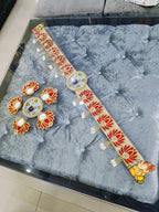 Shreenath ji Lotus Decor Door Toran with Rangoli Set