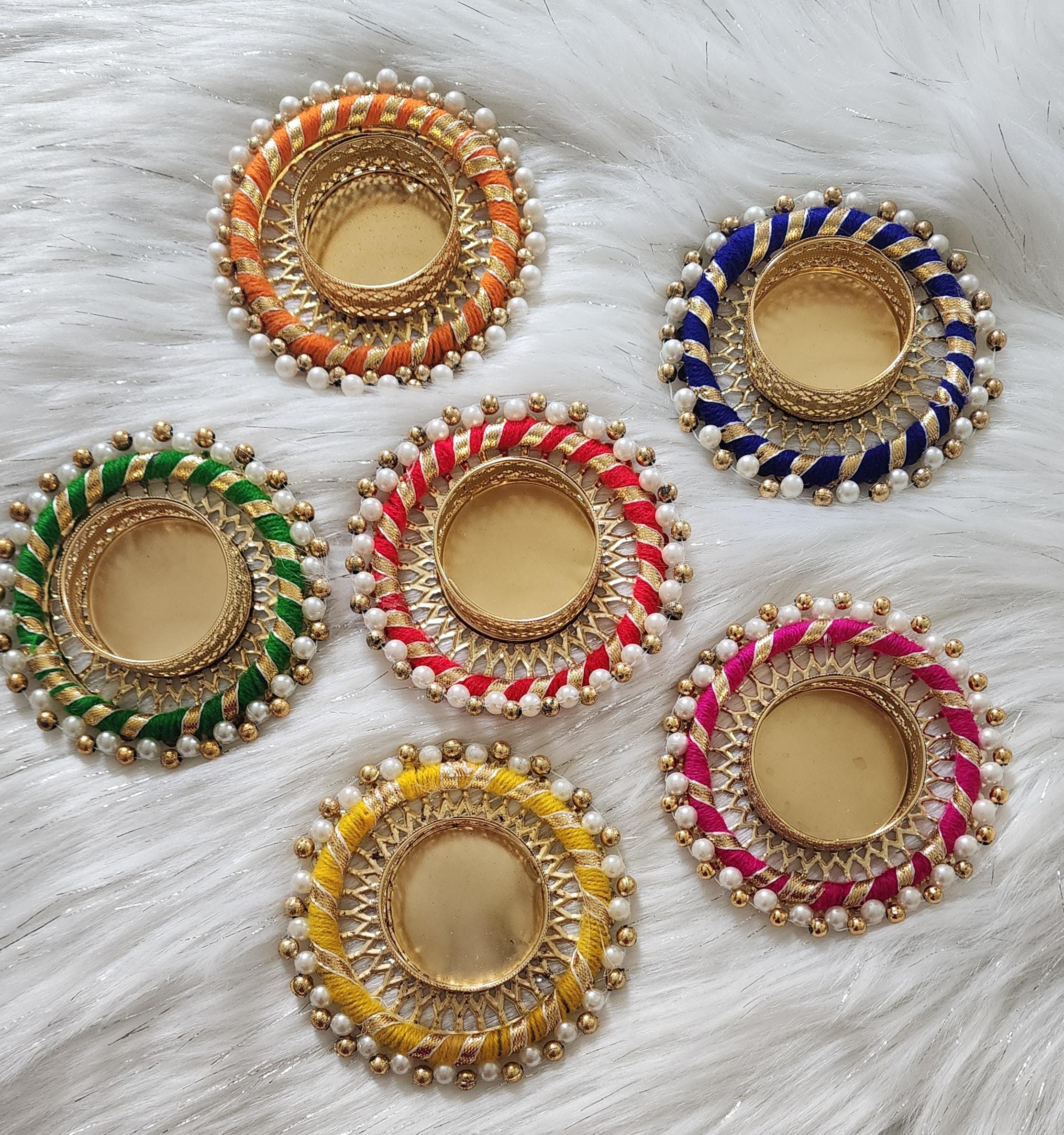 Elegant Tea Light Candle Holder: Diwali Gift, Home Decor, 3 inch.