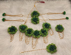 Floral Haldi Mehandi Jewelry Set: Indian Wedding Sangeet Accessories