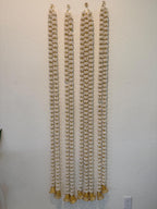 Mogra Bell Garland: White & Gold Artificial Flower String - Diwali Wedding Decor