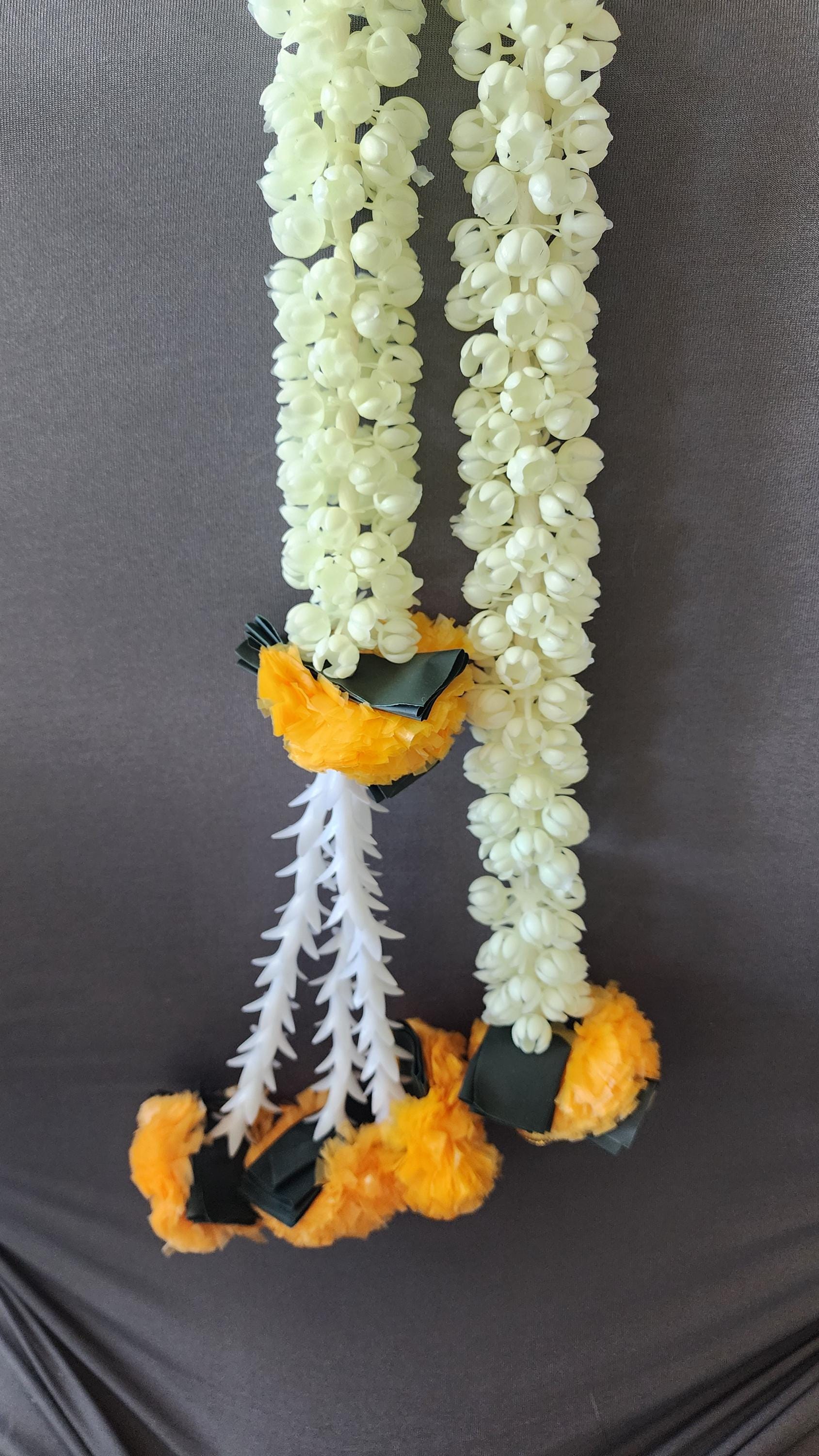 Mogra & Marigold Artificial Garland: Haldi Mehndi Diwali Decor (5 ft)