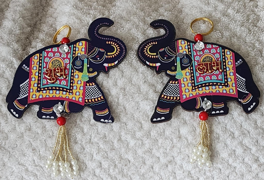 Elephant Shubh-Labh Hanging: Diwali Decoration, Mandir Decor (4 inches)