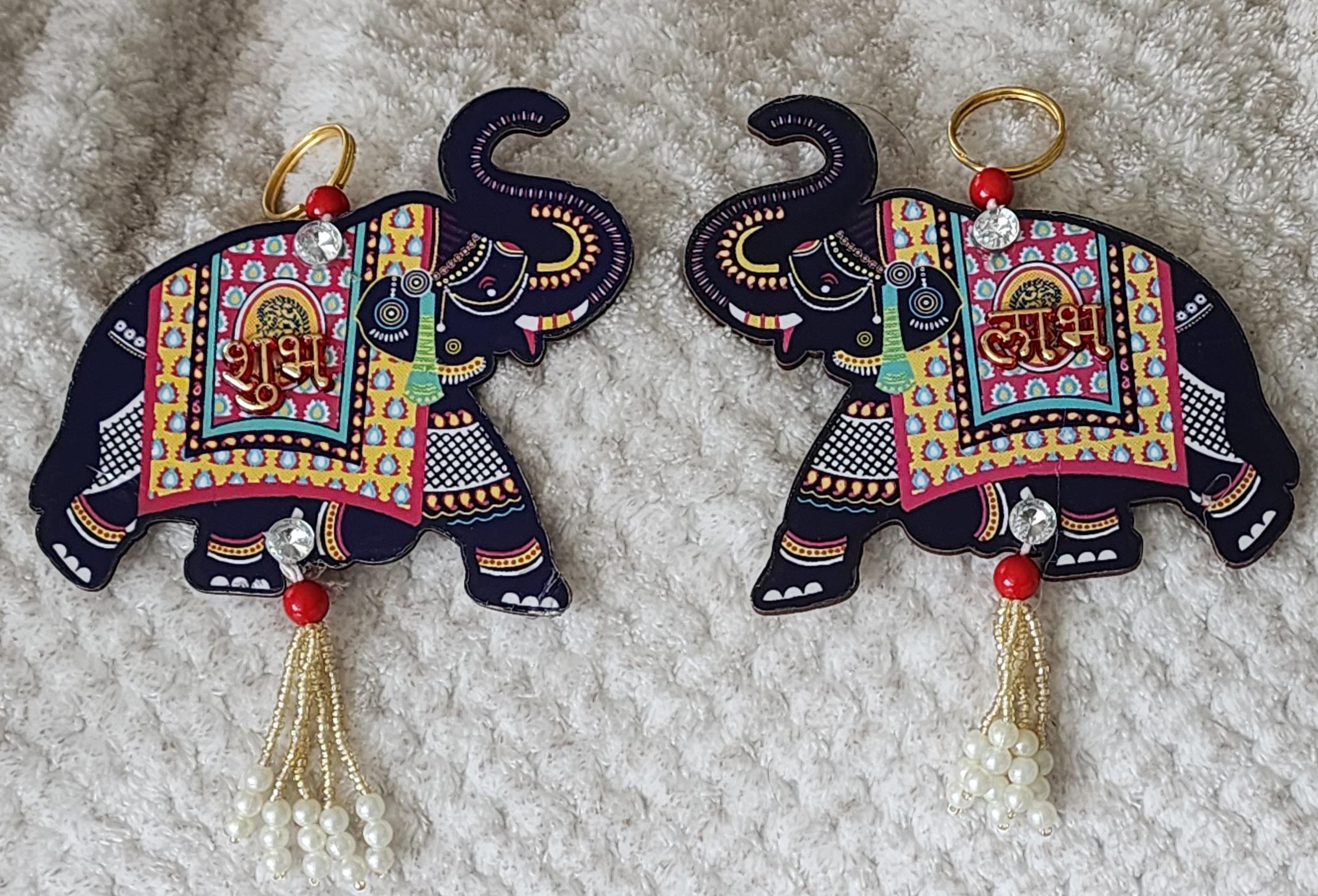 Elephant Shubh-Labh Hanging: Diwali Decoration, Mandir Decor (4 inches)