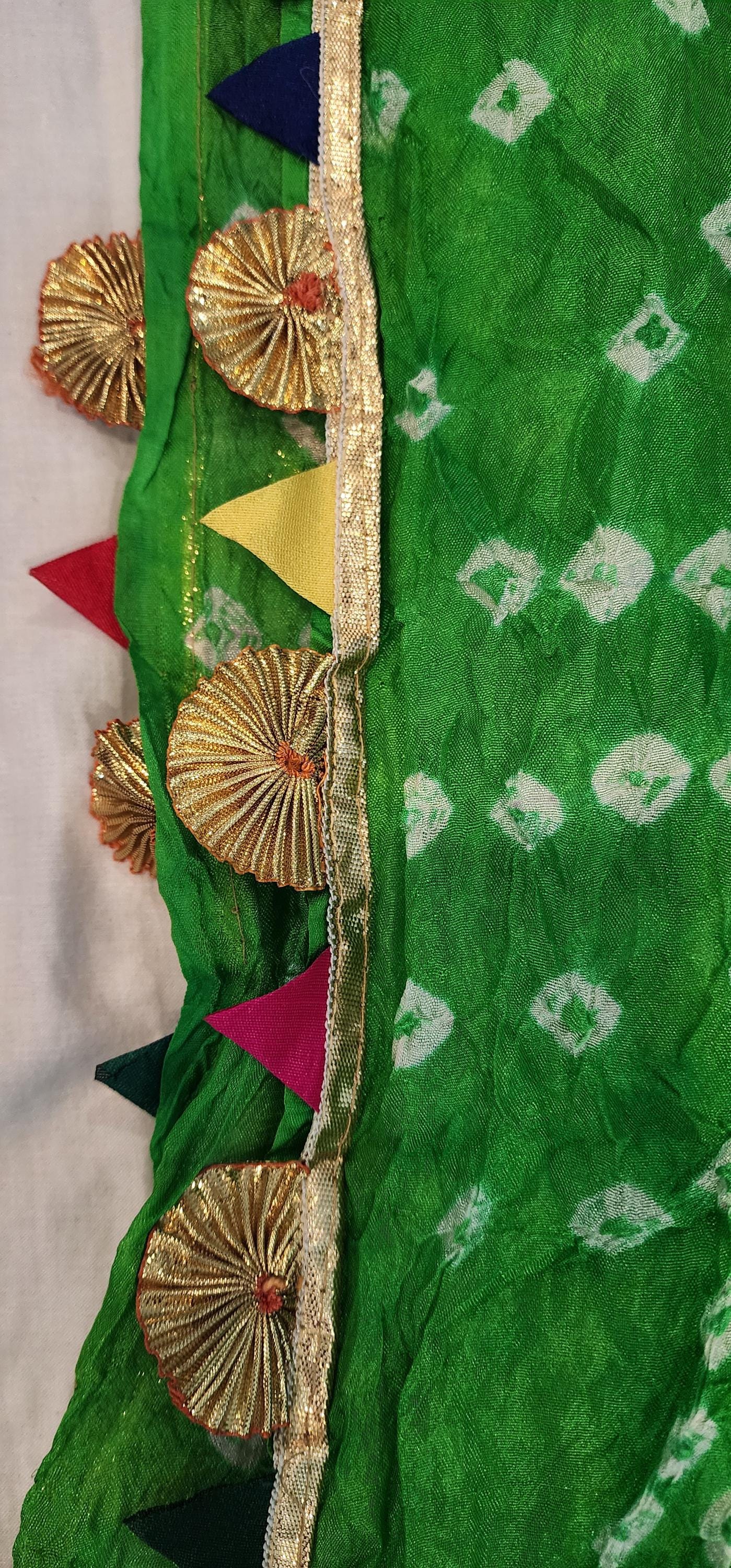 Bandhej Dupatta: Rajasthani Gotta Patti Scarf, Haldi Mehandi Wedding Favor
