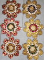 MDF Lotus Tealight Holder: Diwali Rangoli Decoration