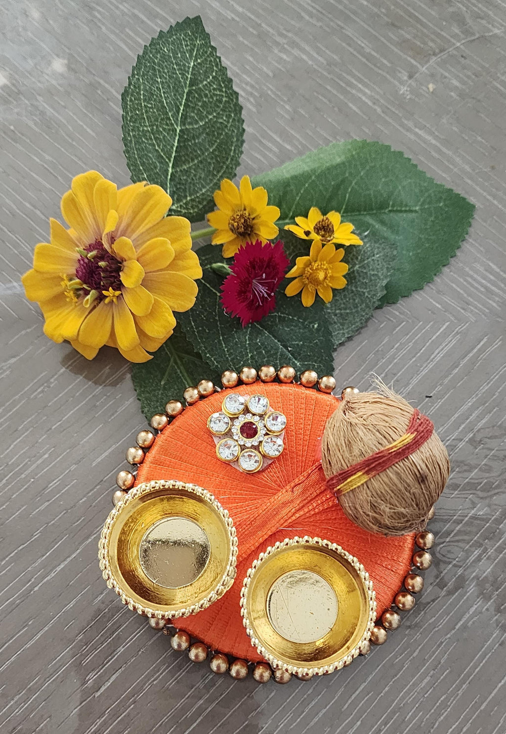 Handmade Haldi Kumkum Plate: Pooja Decor, Mehndi Favors