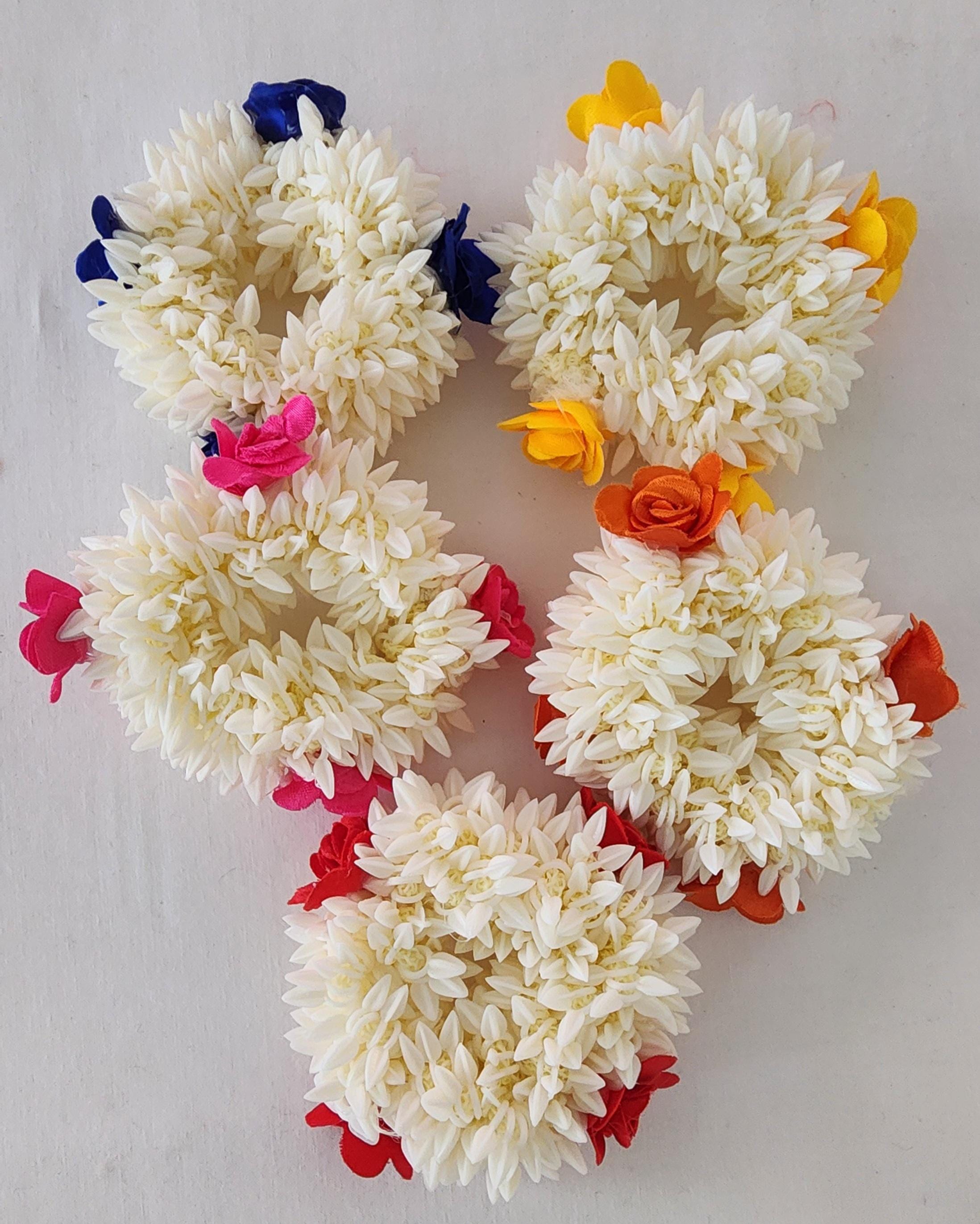 White Jasmine Artificial Flower Gajra: Indian Wedding Hair Accessory