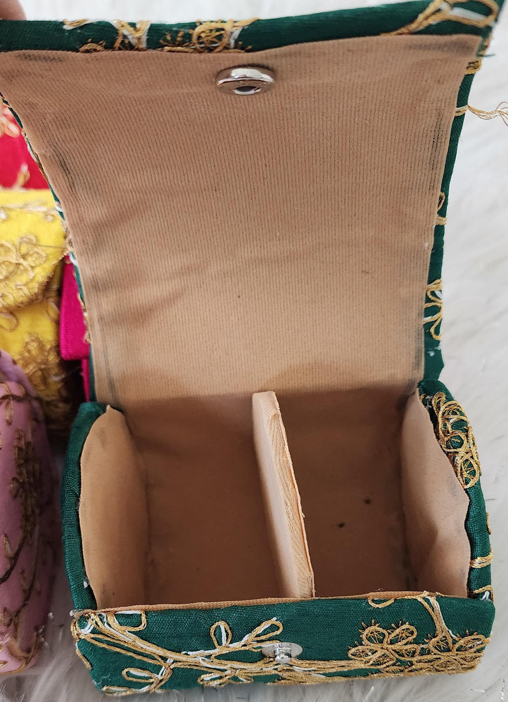 Handcrafted Embroidered Bangle Box: Indian Wedding Favor, Diwali Gift