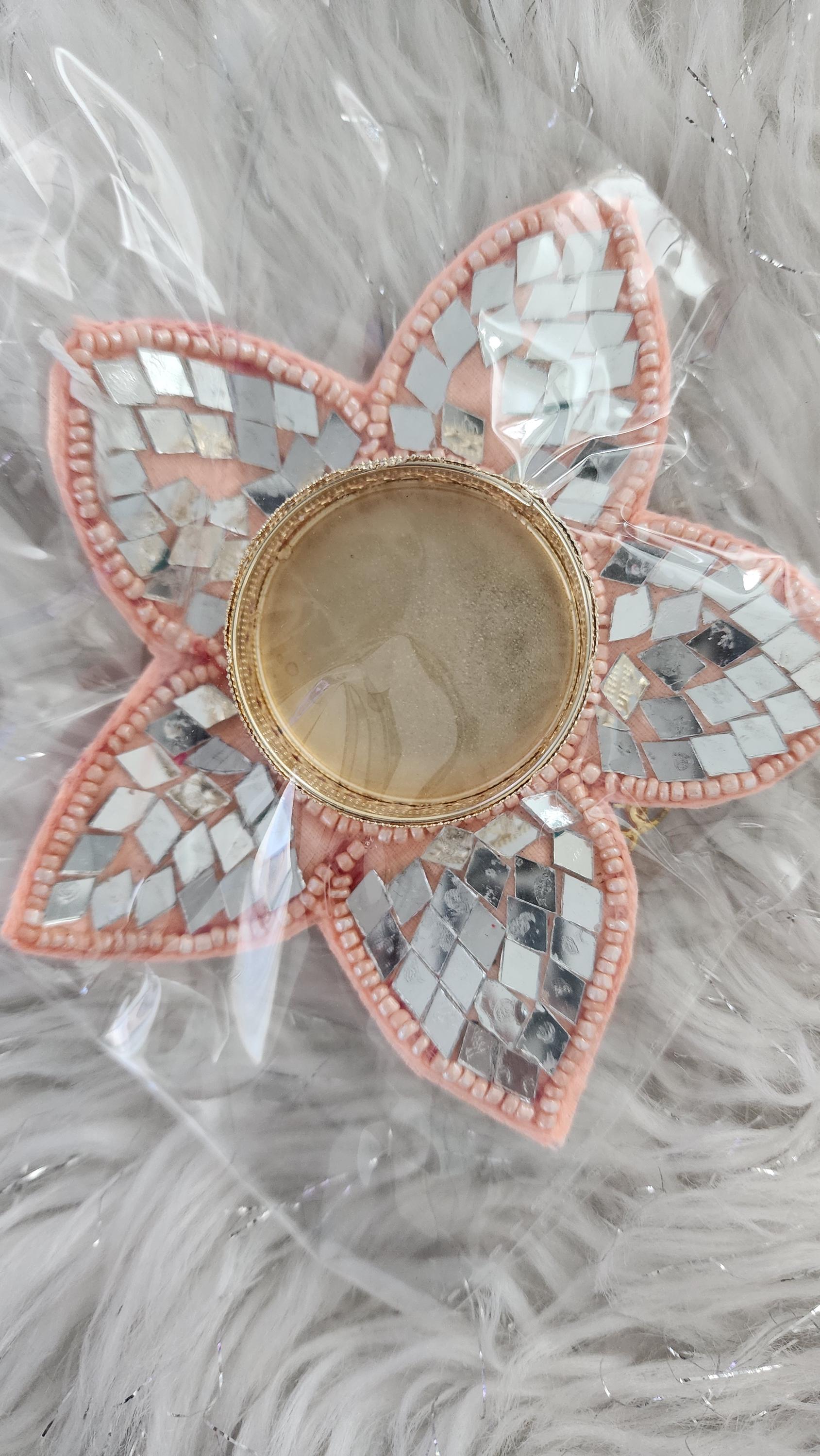 Mirror Work Tea Light Holder: Handcrafted Diwali Pooja Decor