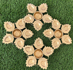 Metal Urli: Lotus 7" Gold Diwali Decoration, Pooja Gift diya.