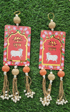 Cow Shubh Labh Door Hanging: Diwali Indian Wedding Decor