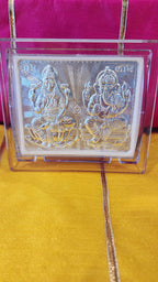 Handmade Silver Ganesh Photo Frame: Diwali Pooja Decor (4.5 × 3.5)