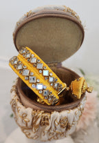 Embroidered Matki Bangle Box: Indian Jewelry Organizer, Wedding Favor.
