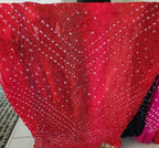Bandhani Dupatta: Rajasthani Art Silk Tie Dye Scarf, Wedding Favor