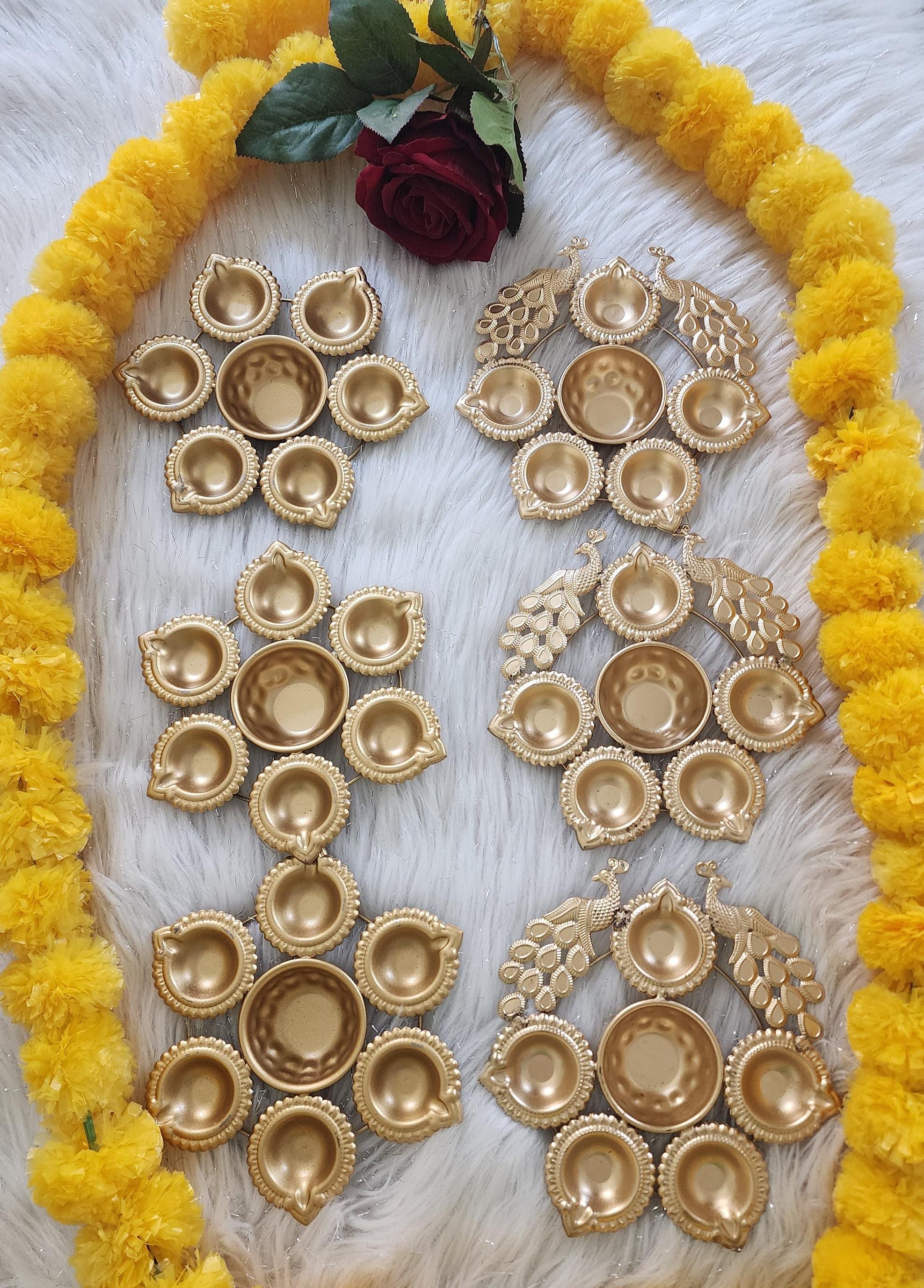 Metal Urli Diya Set: Gold Diwali Decoration, Housewarming Return Gift.