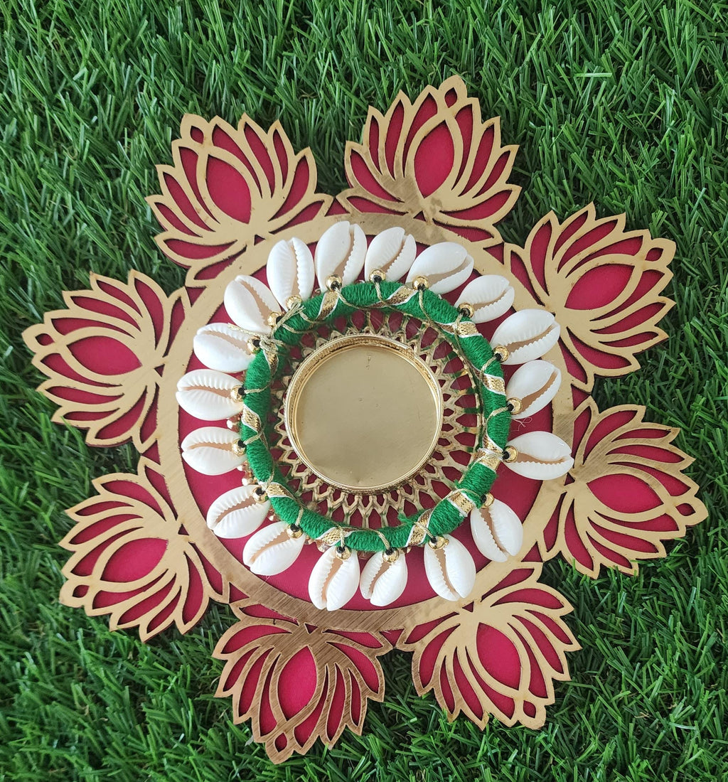 MDF Lotus Tealight Holder: Diwali Rangoli Decoration