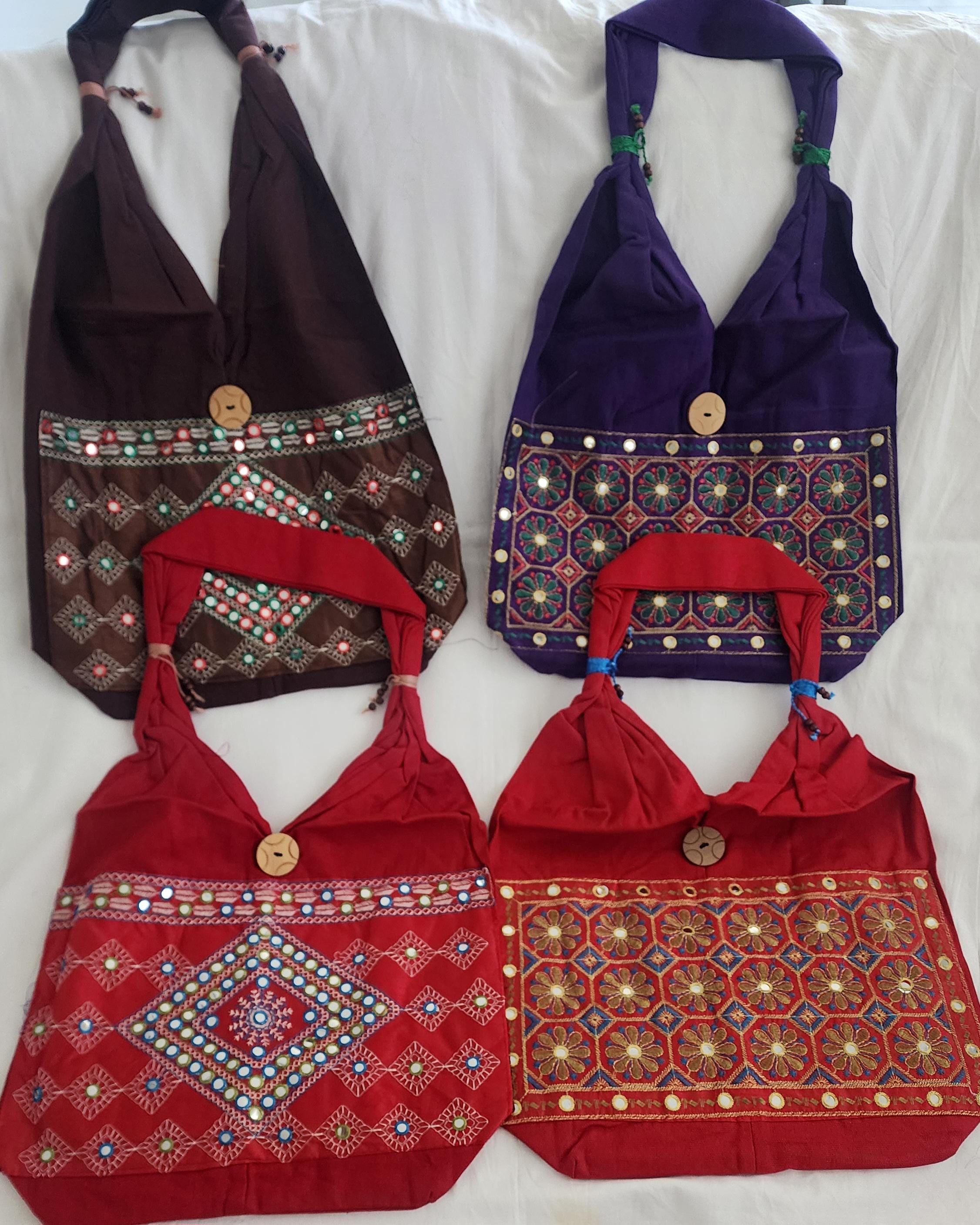 Embroidered Mirror Work Jhola Bag Crossbody.