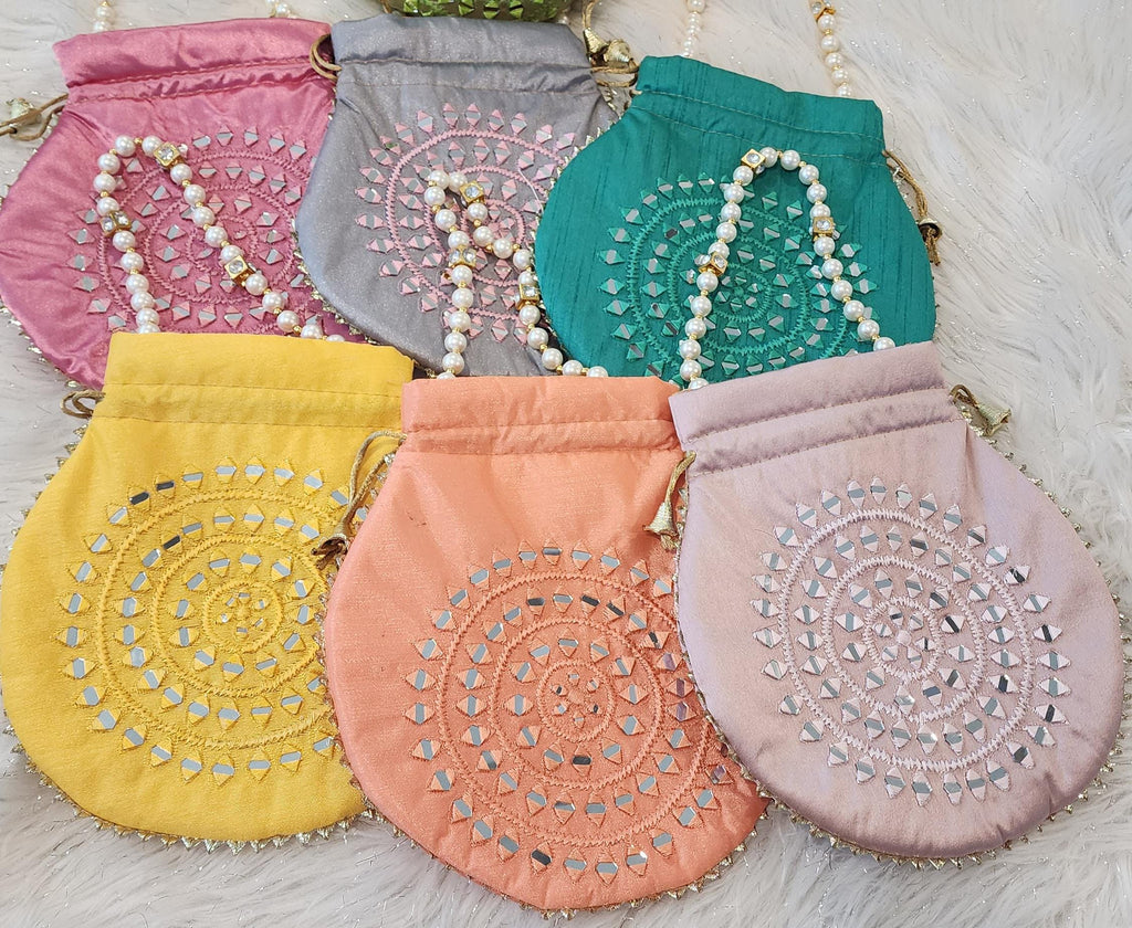 Handcrafted Moti Work Potli Bag: Indian Wedding Favor