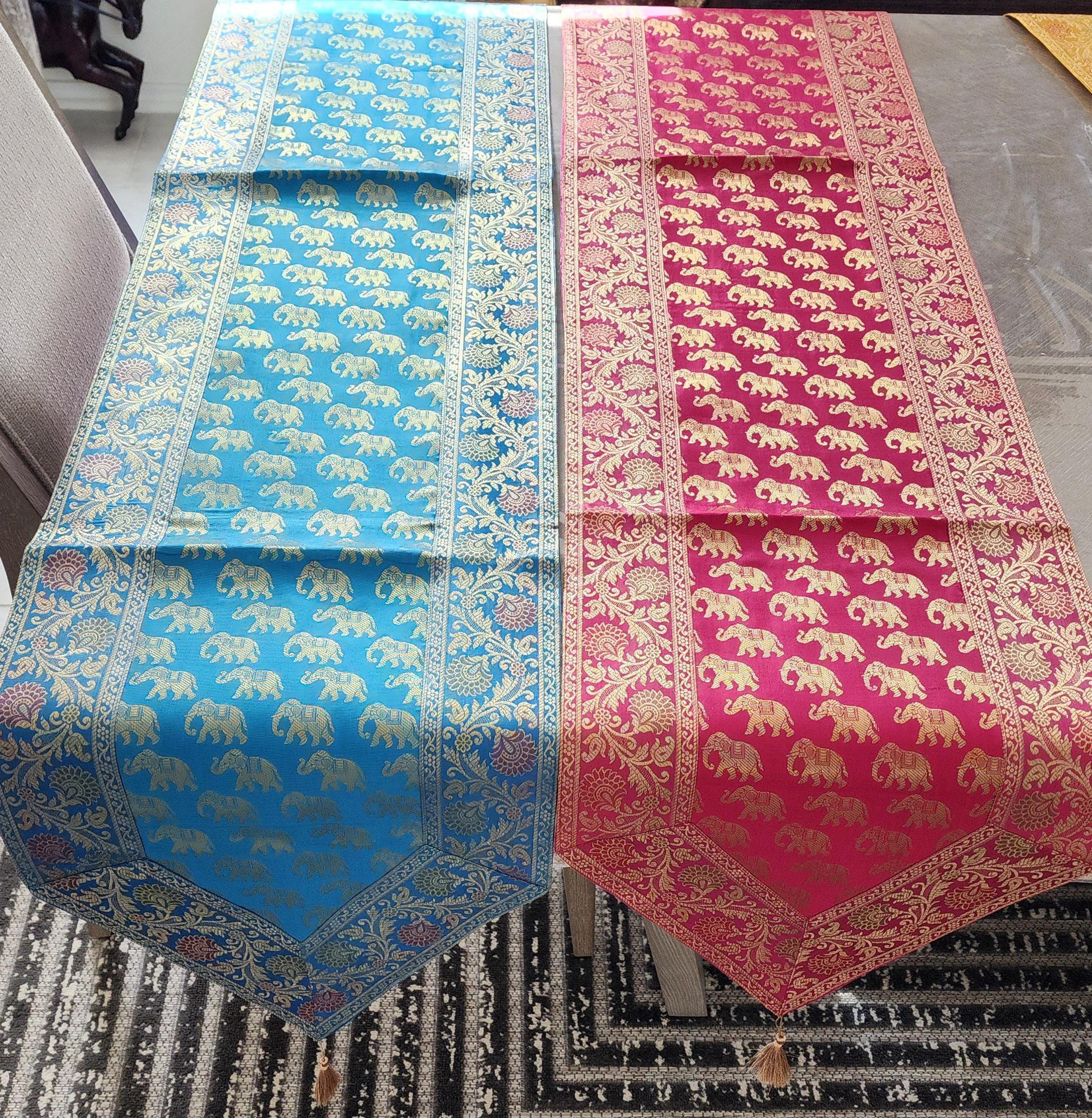 Silk Cheesecloth Table Runner: Bohemian Dining Decor - 14x75