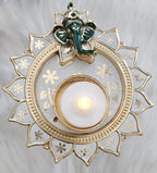 Ganpati HandmadeTea Light Plate: Acrylic Diwali Pooja Decor.