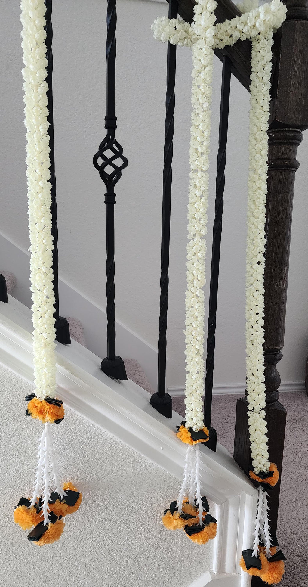 Mogra & Marigold Artificial Garland: Haldi Mehndi Diwali Decor (5 ft)