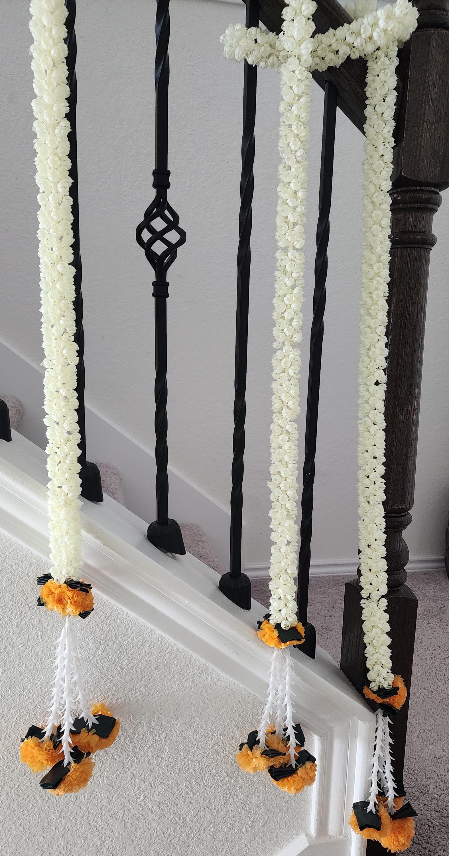 Mogra & Marigold Artificial Garland: Haldi Mehndi Diwali Decor (5 ft)