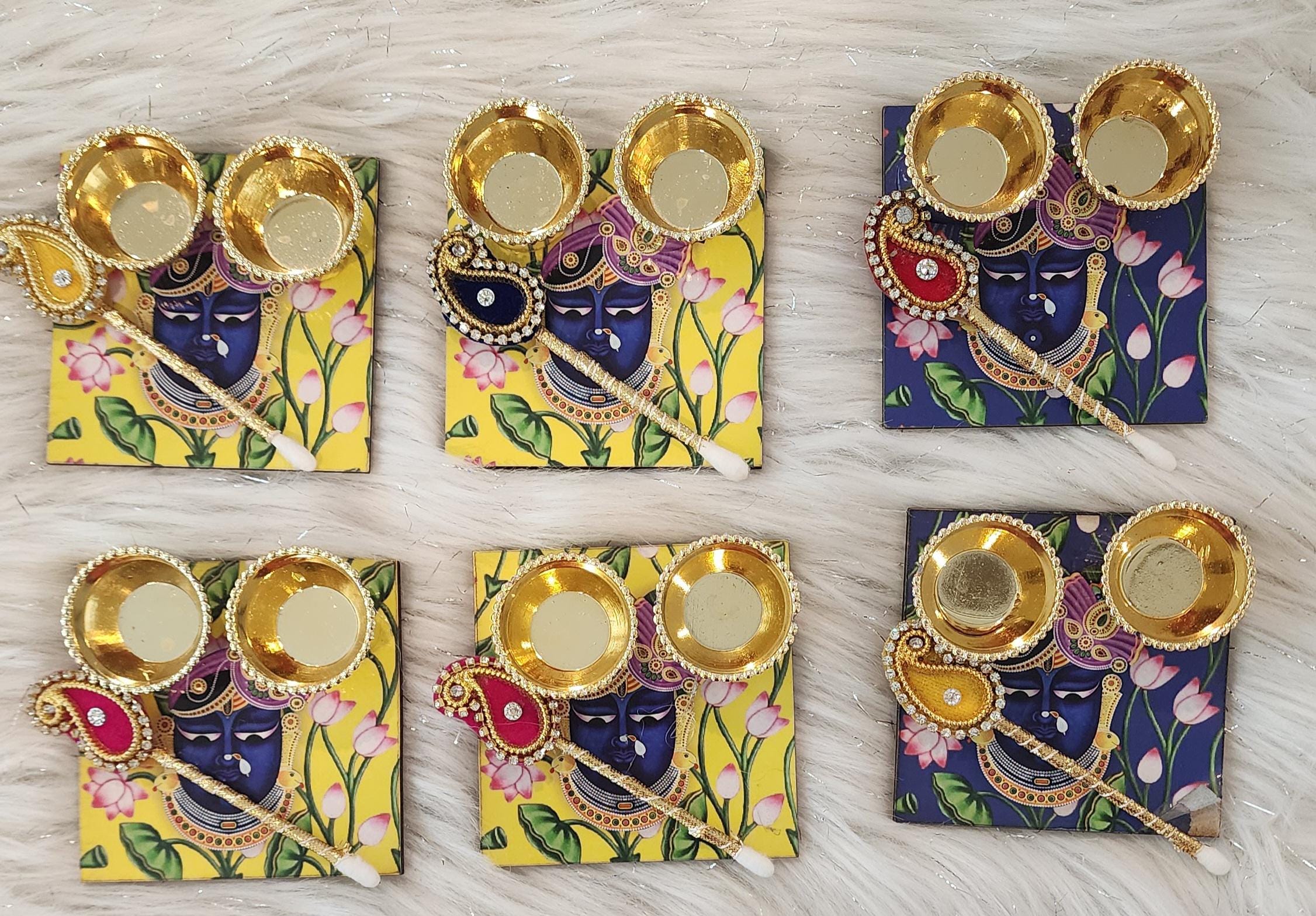 Handcrafted Shreenath ji Haldi Kumkum Holder: Pooja Return Gift