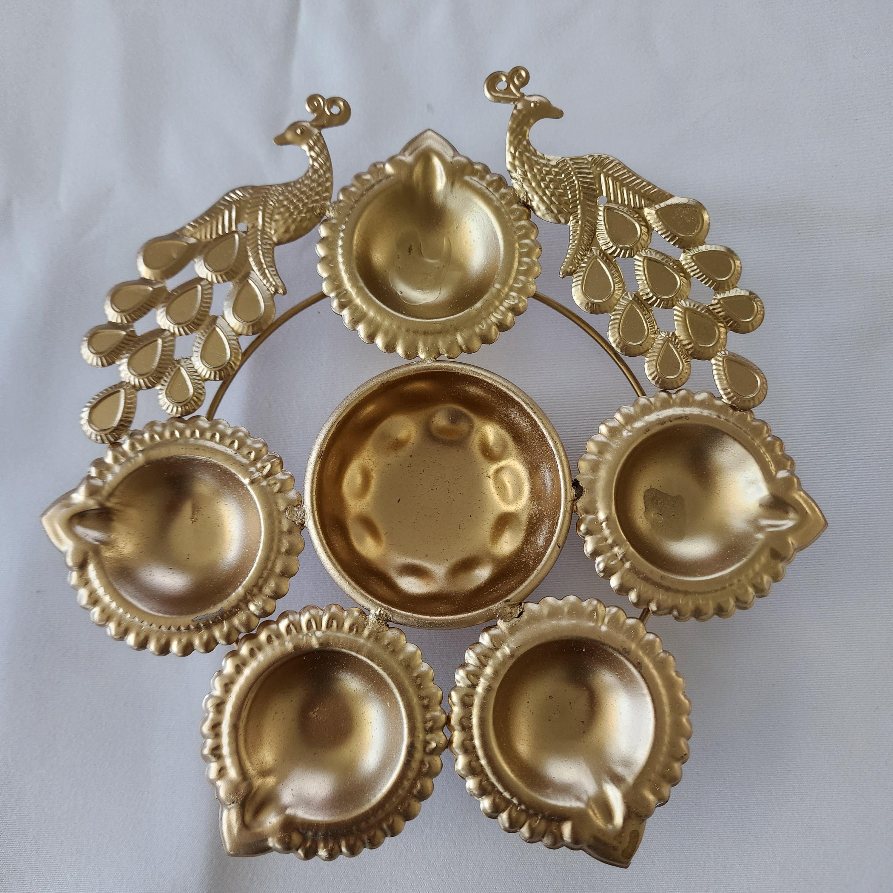 Metal Urli Diya Set: Gold Diwali Decoration, Housewarming Return Gift.