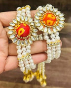 Bandhej Print Combo Set: Organza Potli Bag, Bracelet, Ring & Bindi