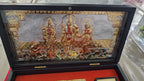 Handmade Gold Plated Ram Darbar Paduka Photo Frame: Wooden Gift Box.
