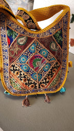 Embroidered Indian Jhola Bag:Crossbody Shoulder Bag
