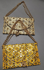 Mirror Work Clutch Purse: Indian Wedding Favor Gift Bag