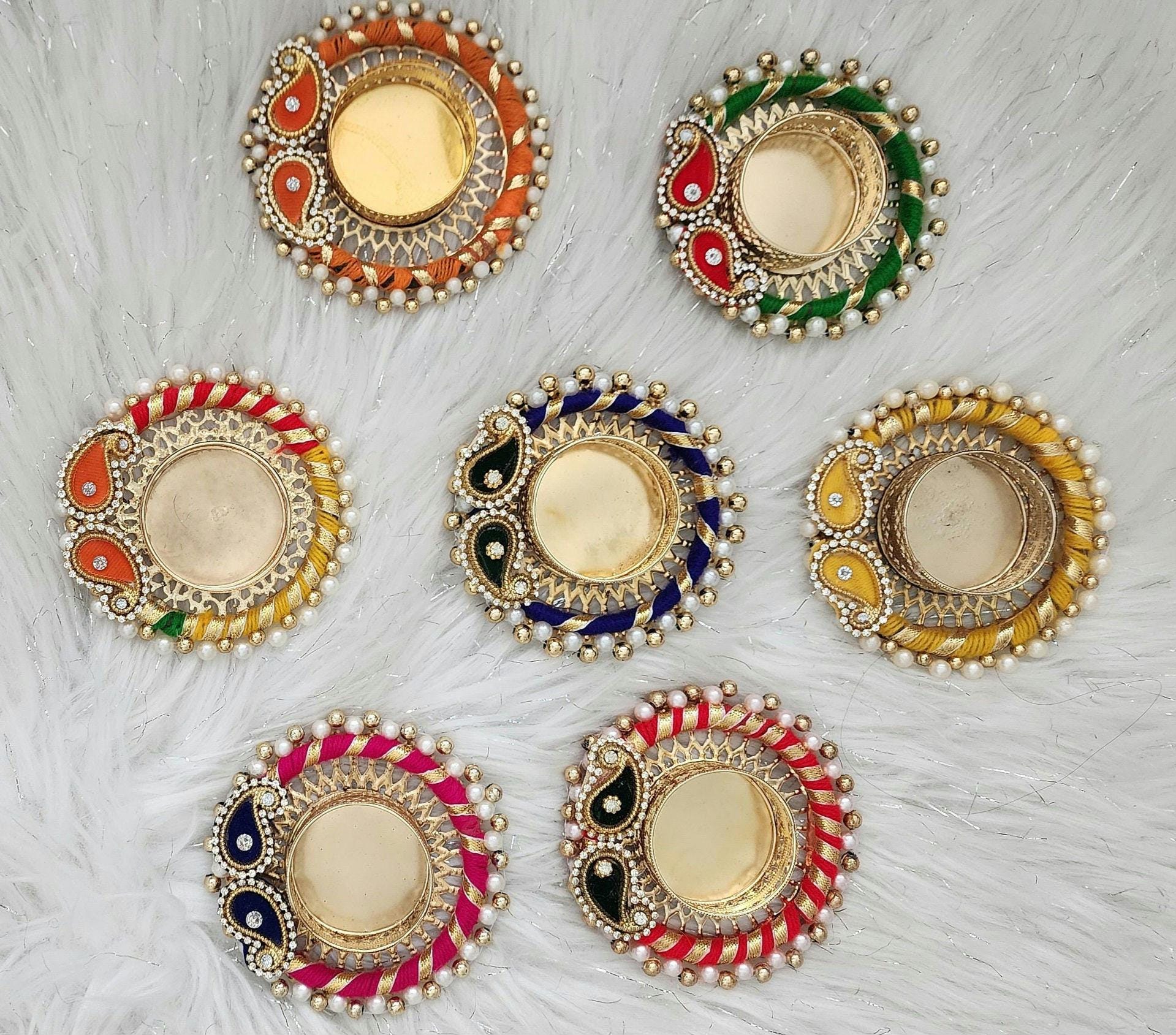 Handcrafted Multi Color Tea Light Holder: Diwali Home Decor